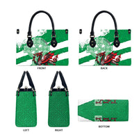 Wales Celtic Cross Leather Bag Cymru Am Byth Green Version - Wonder Print Shop