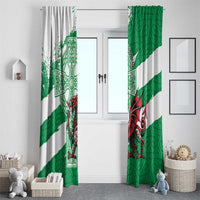 Wales Celtic Cross Window Curtain Cymru Am Byth Green Version - Wonder Print Shop