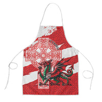Wales Celtic Cross Apron Cymru Am Byth Red Version - Wonder Print Shop