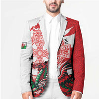Wales Celtic Cross Blazer Cymru Am Byth Red Version - Wonder Print Shop
