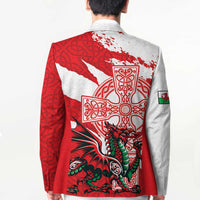 Wales Celtic Cross Blazer Cymru Am Byth Red Version - Wonder Print Shop