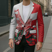 Wales Celtic Cross Blazer Cymru Am Byth Red Version - Wonder Print Shop