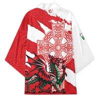 Wales Celtic Cross Kimono Cymru Am Byth Red Version - Wonder Print Shop