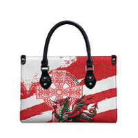 Wales Celtic Cross Leather Bag Cymru Am Byth Red Version - Wonder Print Shop