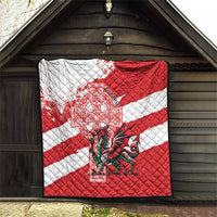 Wales Celtic Cross Quilt Cymru Am Byth Red Version - Wonder Print Shop