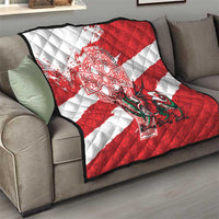 Wales Celtic Cross Quilt Cymru Am Byth Red Version - Wonder Print Shop