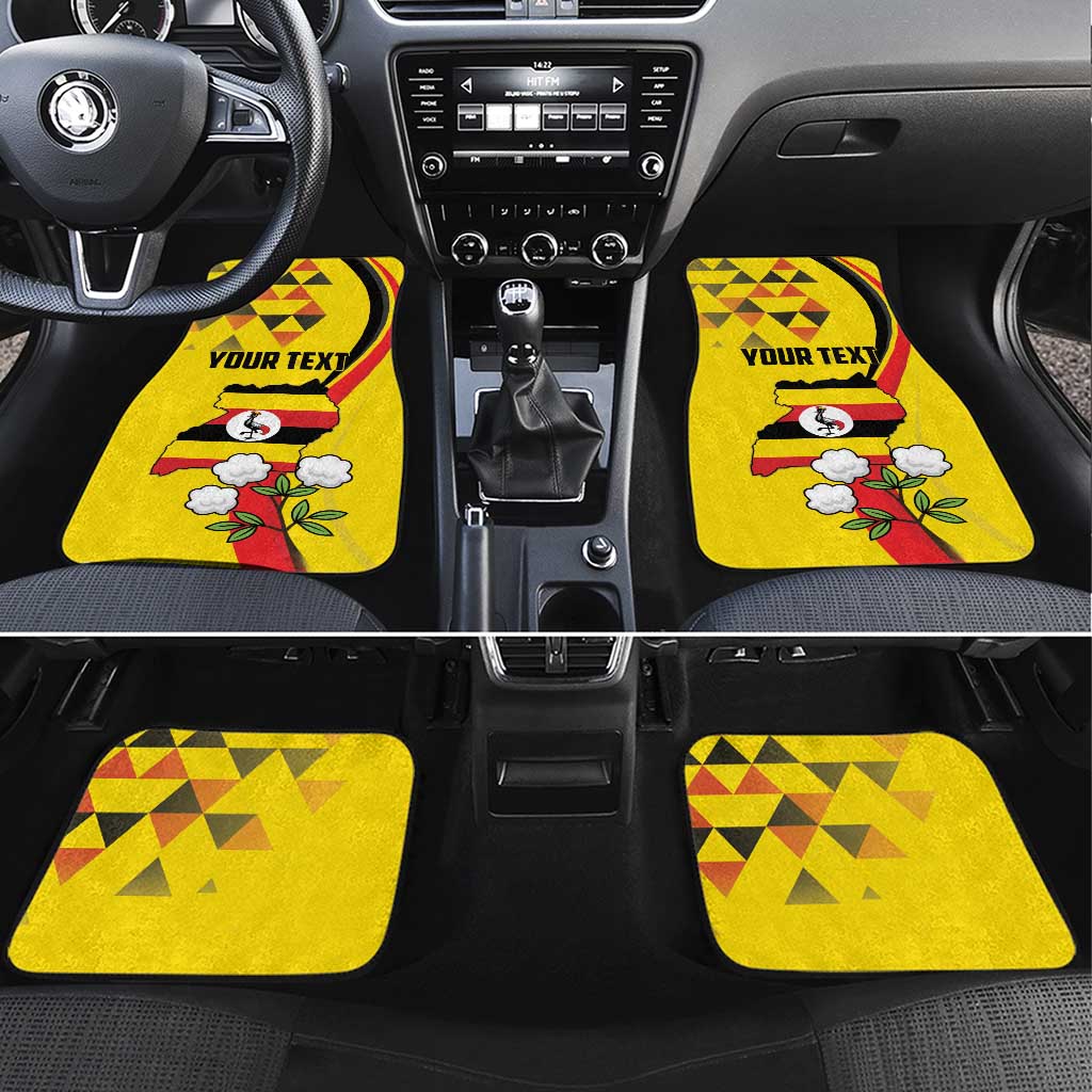 Personalized Uganda Independence Day Car Mats Grey Crowned Crane Bird - Wonder Print Shop