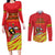 Custom Uganda Independence Day 1962 Couples Matching Long Sleeve Bodycon Dress and Long Sleeve Button Shirt Coat Of Arms With Kente Patterns - Wonder Print Shop