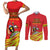 Custom Uganda Independence Day 1962 Couples Matching Short Sleeve Bodycon Dress and Long Sleeve Button Shirt Coat Of Arms With Kente Patterns - Wonder Print Shop