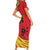 Custom Uganda Independence Day 1962 Family Matching Short Sleeve Bodycon Dress and Hawaiian Shirt Coat Of Arms With Kente Patterns - Wonder Print Shop