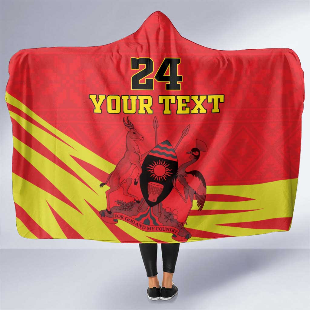 Custom Uganda Independence Day 1962 Hooded Blanket Coat Of Arms With Kente Patterns