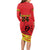 Custom Uganda Independence Day 1962 Long Sleeve Bodycon Dress Coat Of Arms With Kente Patterns - Wonder Print Shop