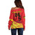 Custom Uganda Independence Day 1962 Off Shoulder Sweater Coat Of Arms With Kente Patterns - Wonder Print Shop