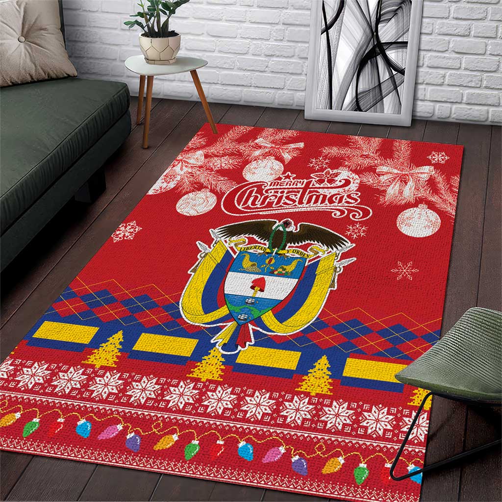 Colombia Christmas Area Rug Libertad y Orden With Feliz Navidad - Wonder Print Shop