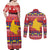 Colombia Christmas Couples Matching Off Shoulder Maxi Dress and Long Sleeve Button Shirt Libertad y Orden With Feliz Navidad - Wonder Print Shop