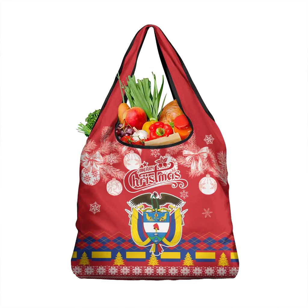 Colombia Christmas Grocery Bag Libertad y Orden With Feliz Navidad