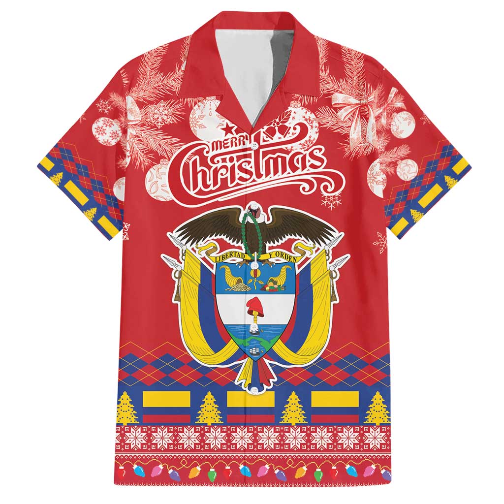 Colombia Christmas Hawaiian Shirt Libertad y Orden With Feliz Navidad - Wonder Print Shop