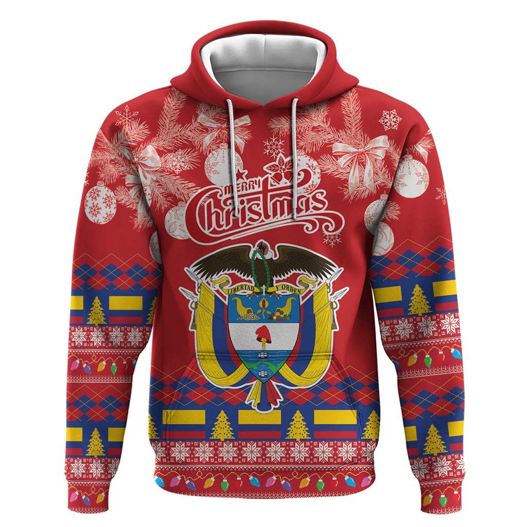 Colombia Christmas Hoodie Libertad y Orden With Feliz Navidad - Wonder Print Shop