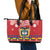 Colombia Christmas Leather Tote Bag Libertad y Orden With Feliz Navidad - Wonder Print Shop