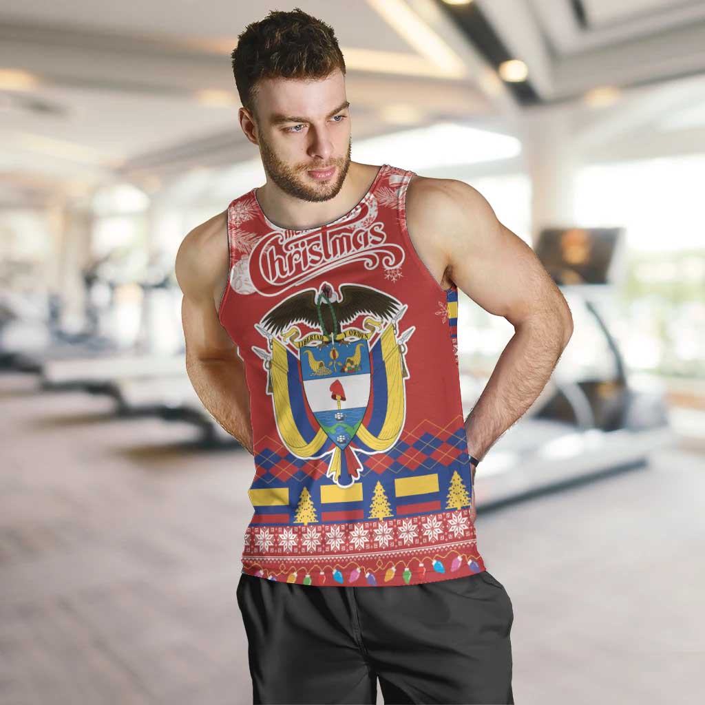 Colombia Christmas Men Tank Top Libertad y Orden With Feliz Navidad - Wonder Print Shop