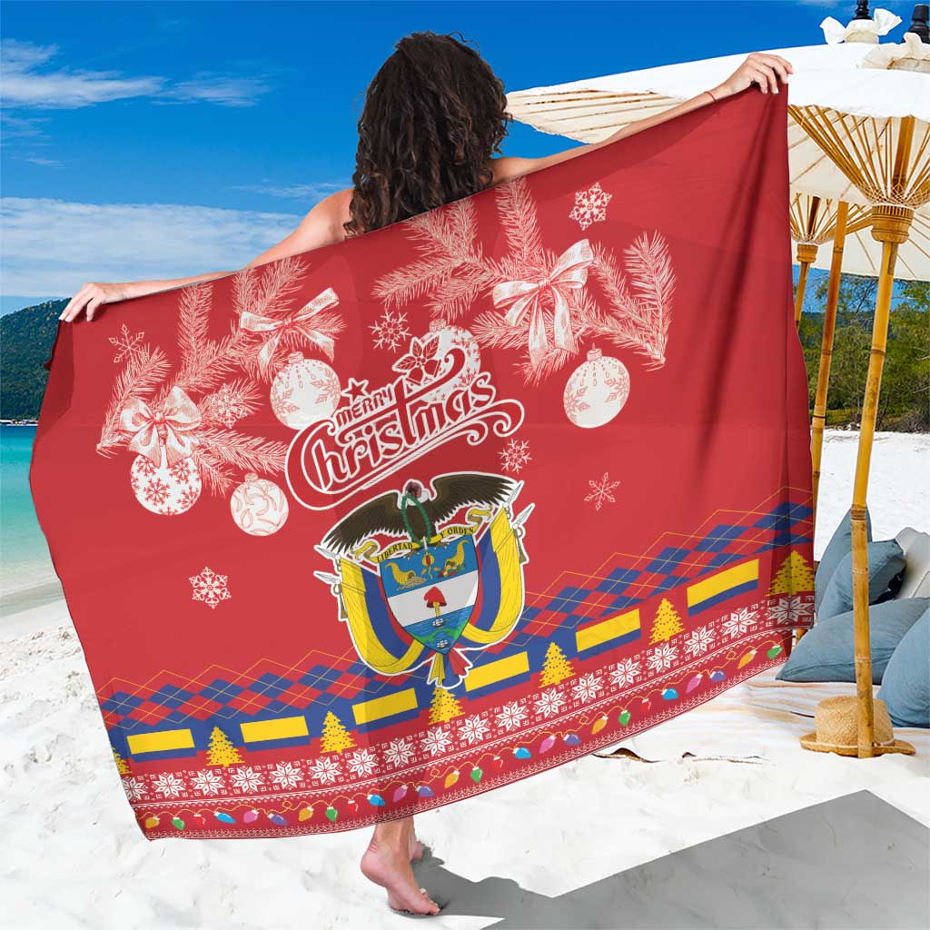 Colombia Christmas Sarong Libertad y Orden With Feliz Navidad