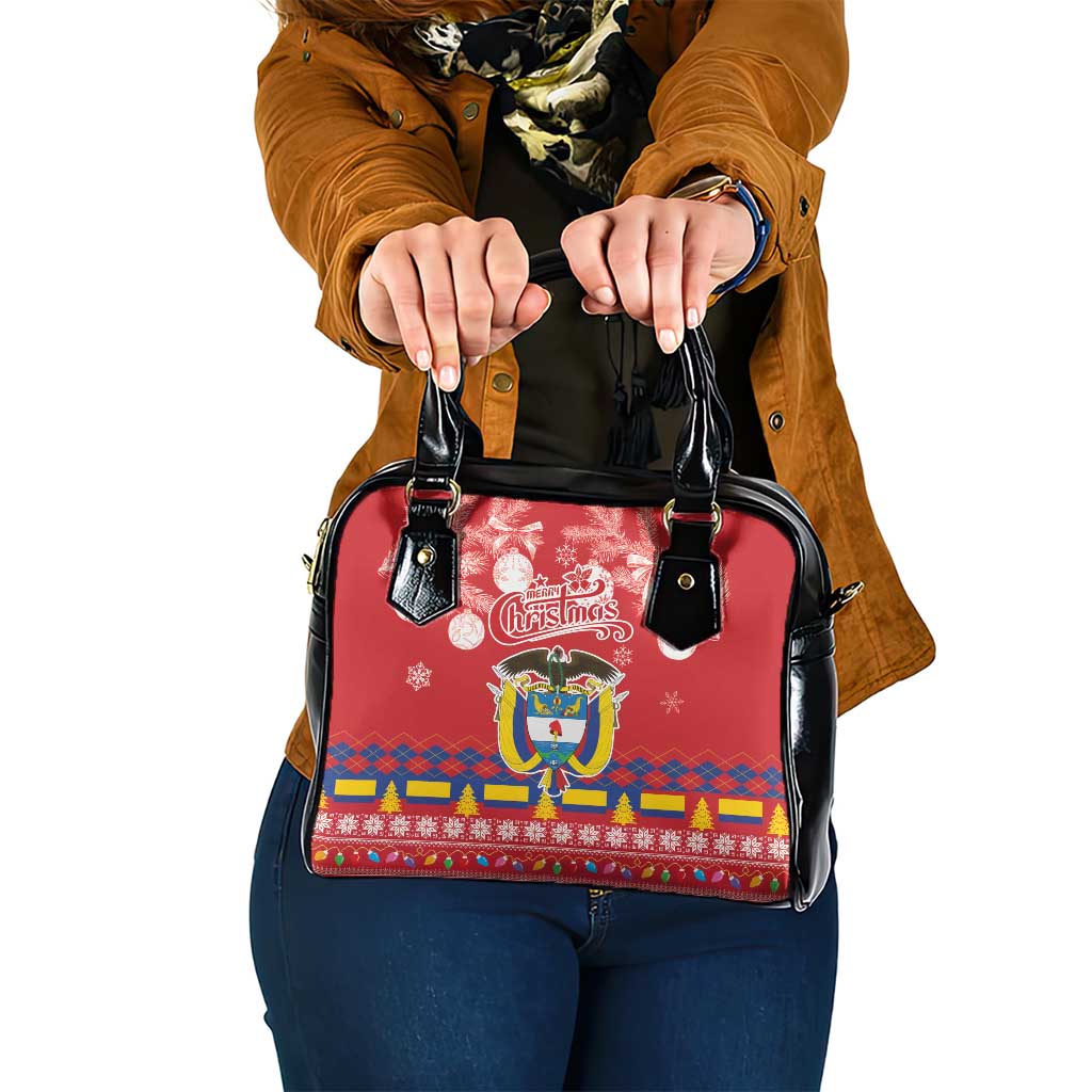 Colombia Christmas Shoulder Handbag Libertad y Orden With Feliz Navidad