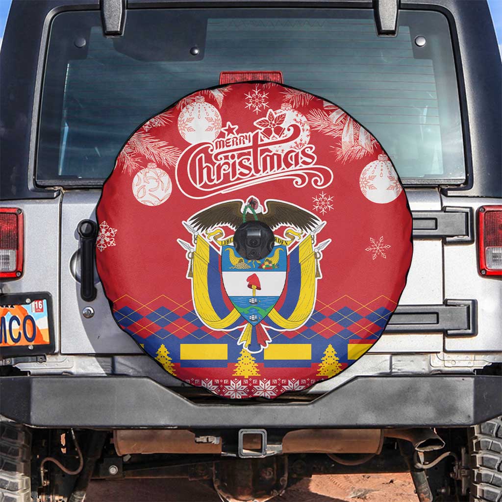 Colombia Christmas Spare Tire Cover Libertad y Orden With Feliz Navidad - Wonder Print Shop