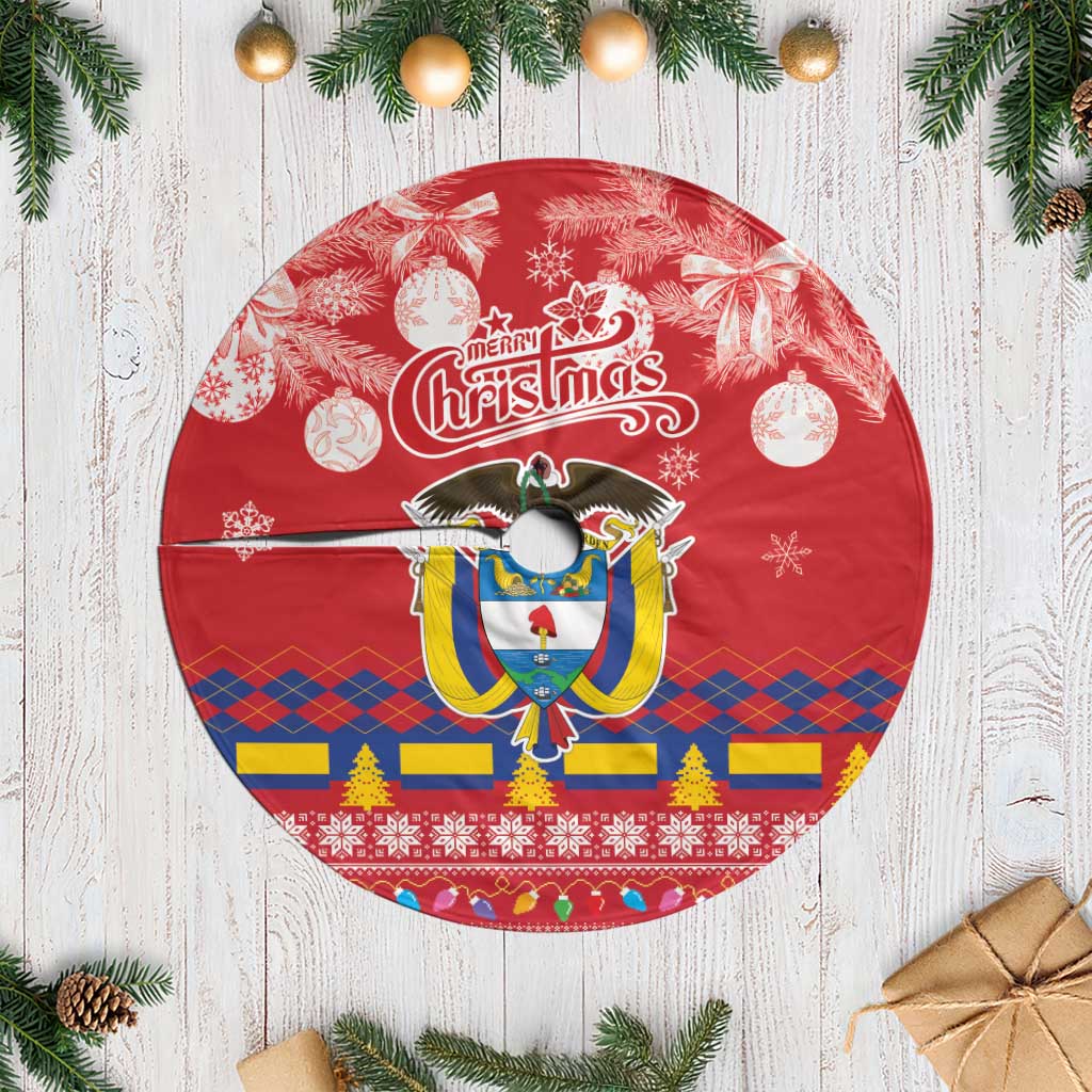 Colombia Christmas Tree Skirt Libertad y Orden With Feliz Navidad - Wonder Print Shop