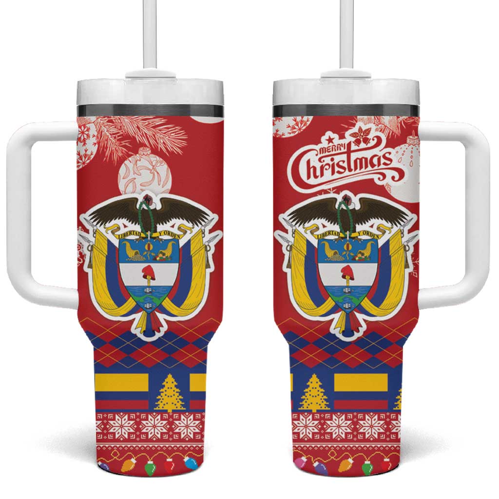 Colombia Christmas Tumbler With Handle Libertad y Orden With Feliz Navidad - Wonder Print Shop