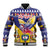 Personalized Colombia Christmas Baseball Jacket Andean Condor With Seamless Pattern - Wonder Print Shop