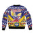 Personalized Colombia Christmas Bomber Jacket Andean Condor With Seamless Pattern - Wonder Print Shop