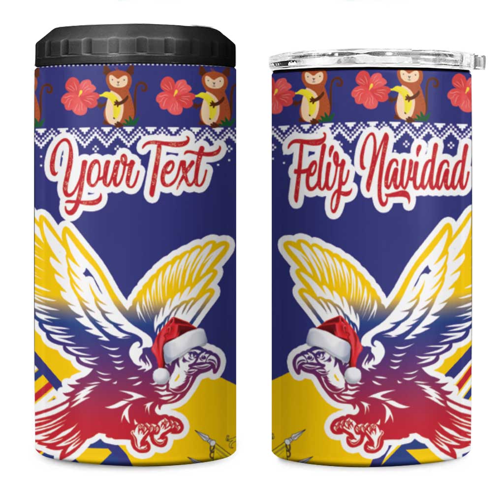 Personalized Colombia Christmas 4 in 1 Can Cooler Tumbler Andean Condor With Seamless Pattern - Wonder Print Shop