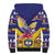 Personalized Colombia Christmas Sherpa Hoodie Andean Condor With Seamless Pattern - Wonder Print Shop