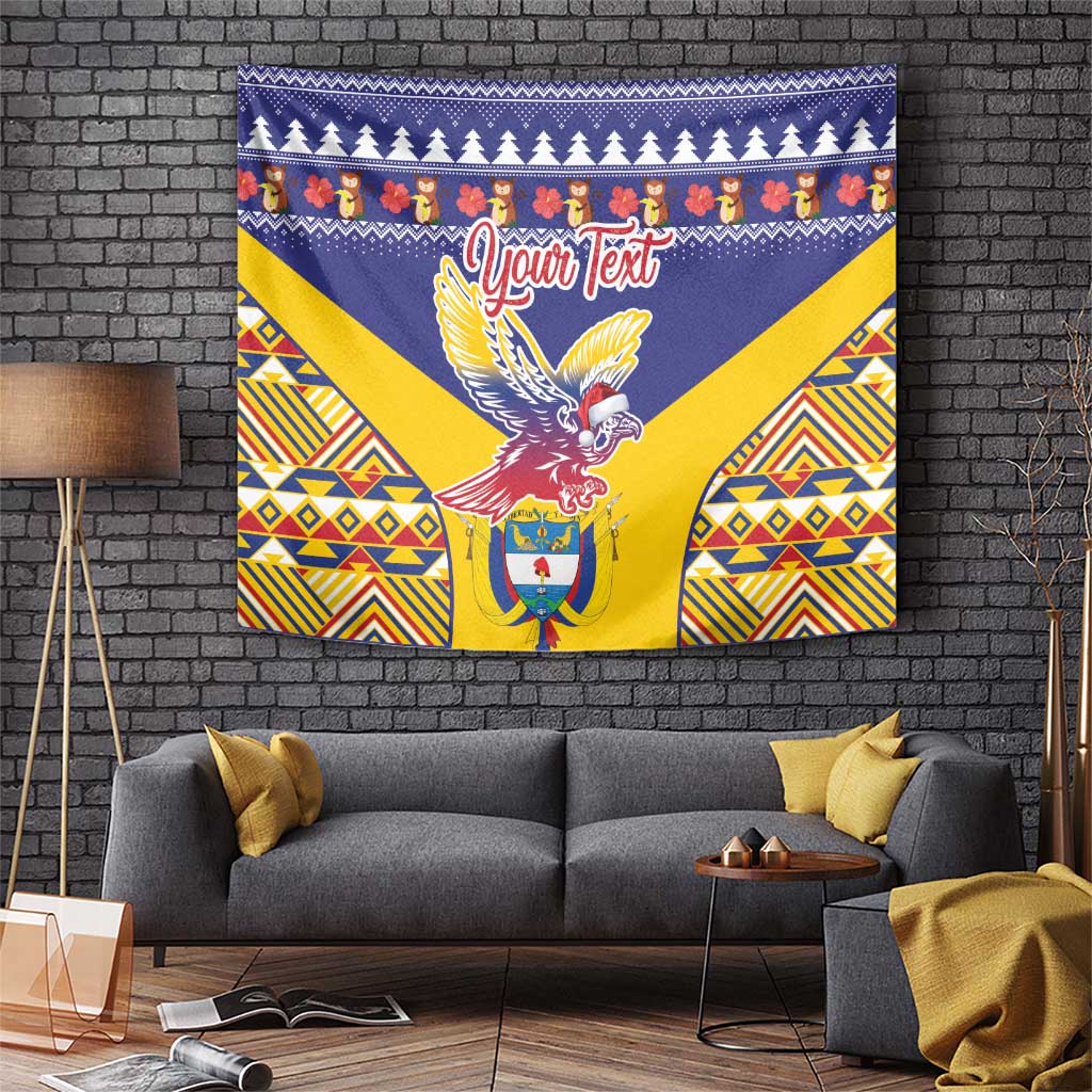 Personalized Colombia Christmas Tapestry Andean Condor With Seamless Pattern