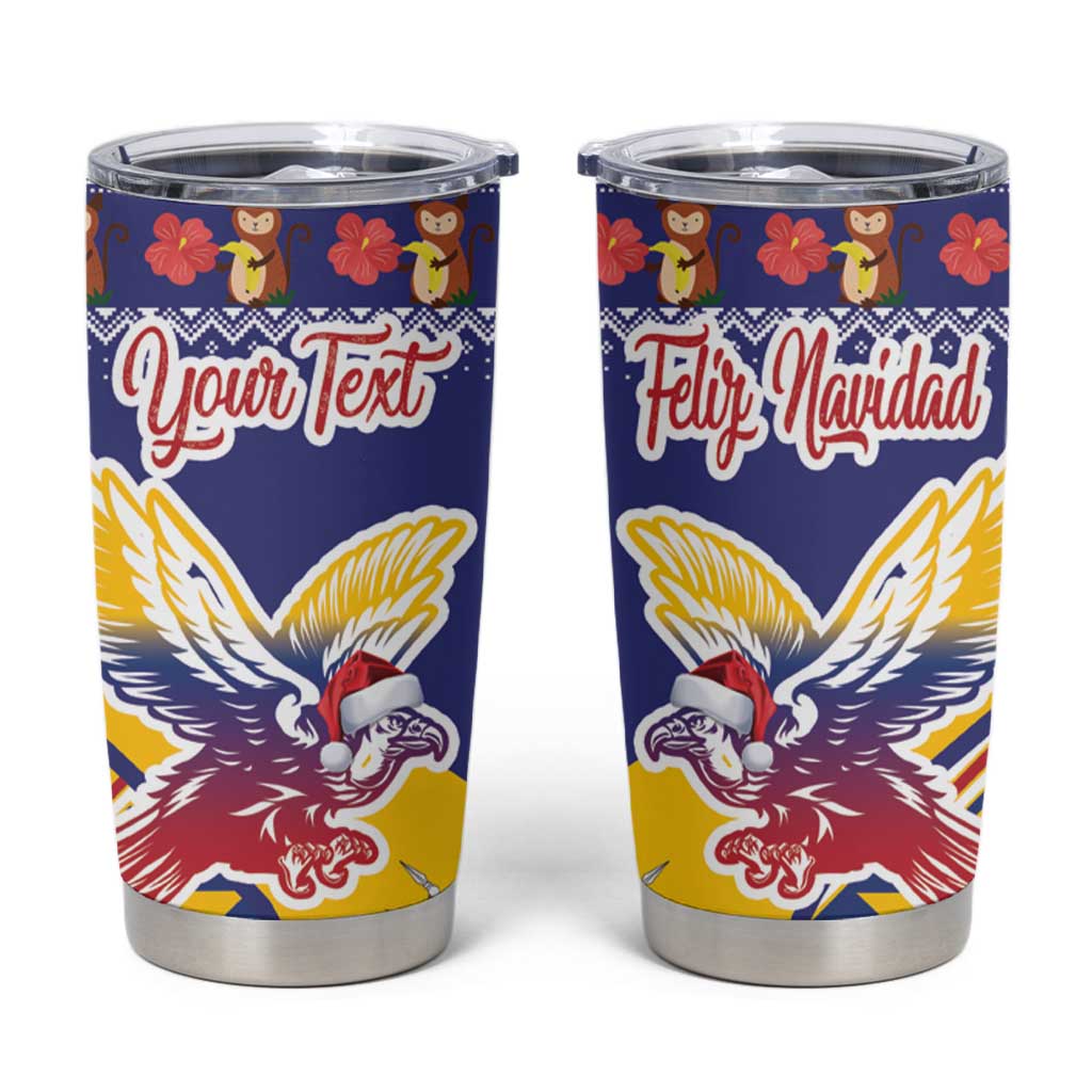 Personalized Colombia Christmas Tumbler Cup Andean Condor With Seamless Pattern - Wonder Print Shop