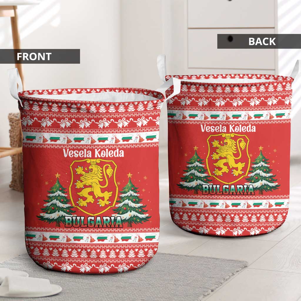 Bulgaria Christmas Laundry Basket Merry Xmas Lion Crest - Wonder Print Shop