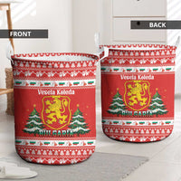 Bulgaria Christmas Laundry Basket Merry Xmas Lion Crest - Wonder Print Shop