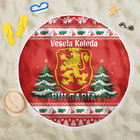 Bulgaria Christmas Beach Blanket Merry Xmas Lion Crest - Wonder Print Shop