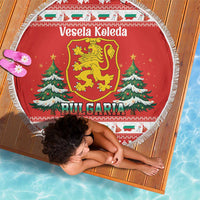 Bulgaria Christmas Beach Blanket Merry Xmas Lion Crest - Wonder Print Shop