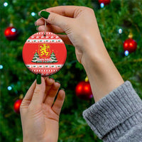 Bulgaria Christmas Ceramic Ornament Merry Xmas Lion Crest - Wonder Print Shop