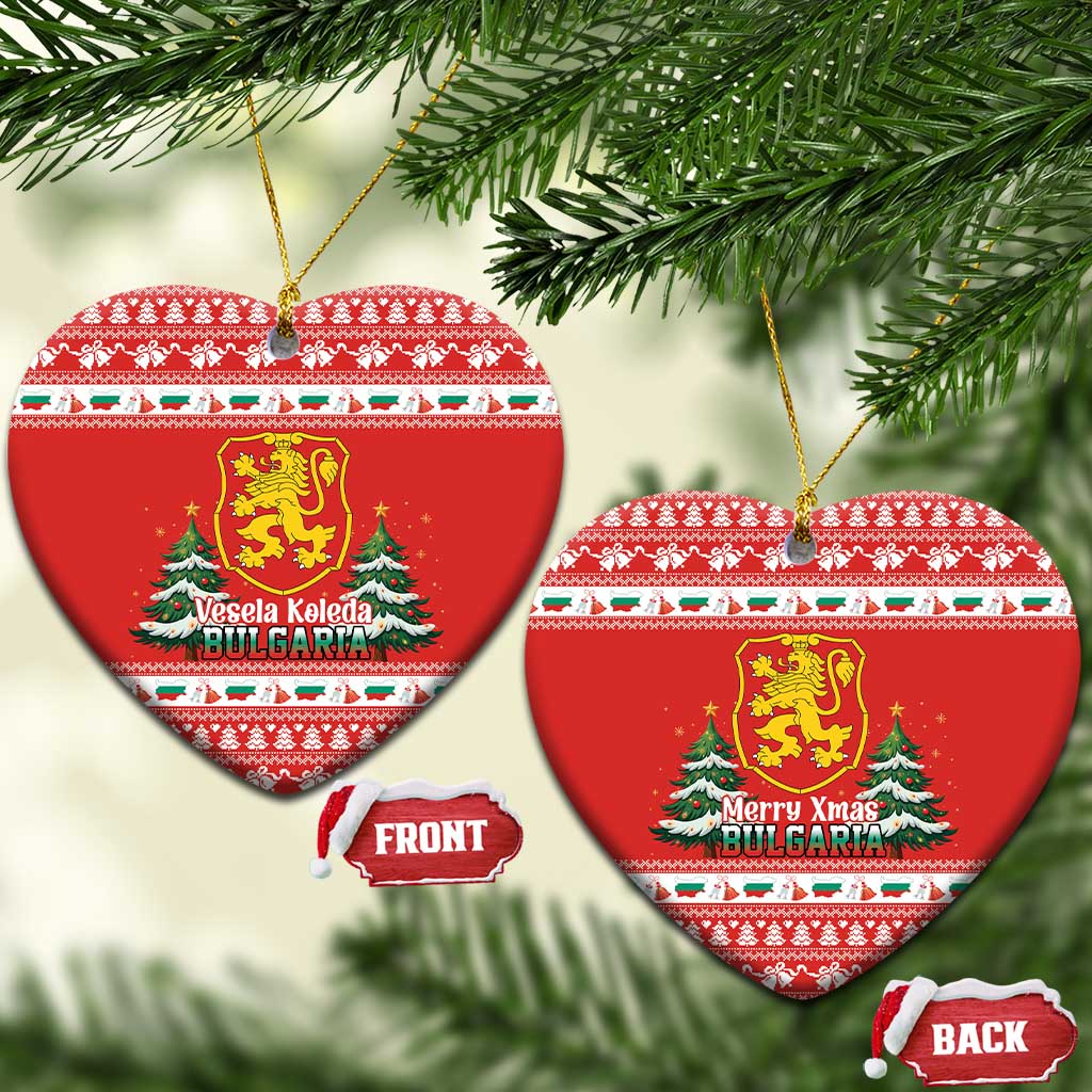 Bulgaria Christmas Ceramic Ornament Merry Xmas Lion Crest - Wonder Print Shop