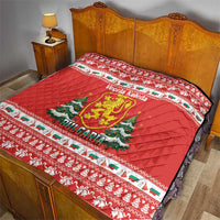 Bulgaria Christmas Quilt Merry Xmas Lion Crest - Wonder Print Shop