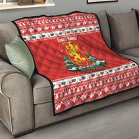 Bulgaria Christmas Quilt Merry Xmas Lion Crest - Wonder Print Shop
