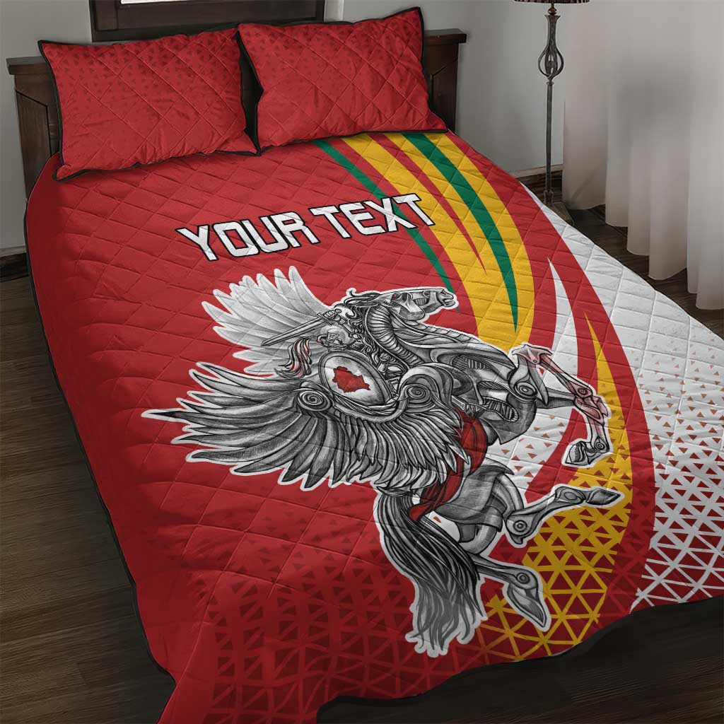 Personalized Lithuania Independence Day Quilt Bed Set Lithuanian Vytis Swoosh - Wonder Print Shop