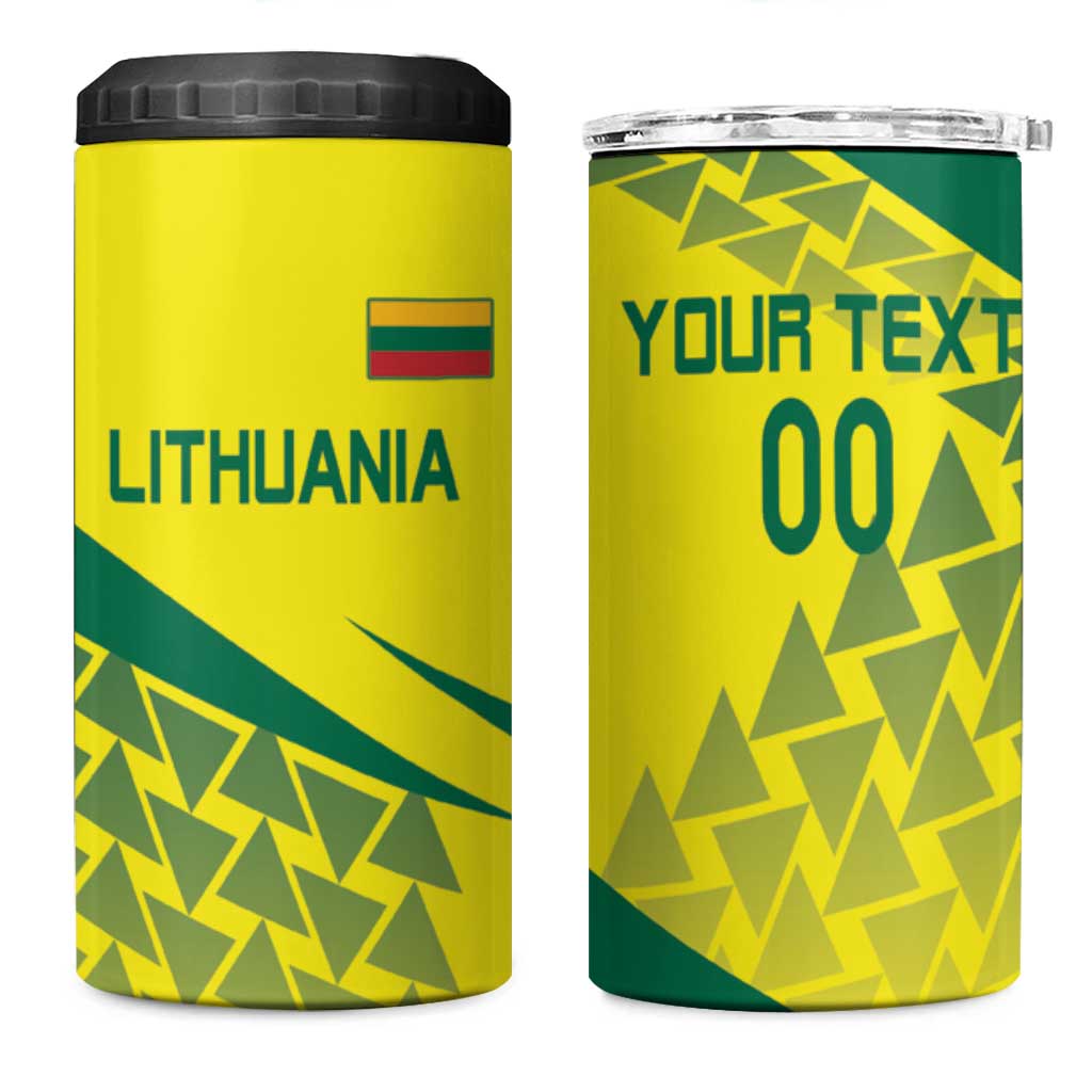 Custom Lithuania Volleyball 4 in 1 Can Cooler Tumbler Go Champion Sporty Style - Wonder Print Shop