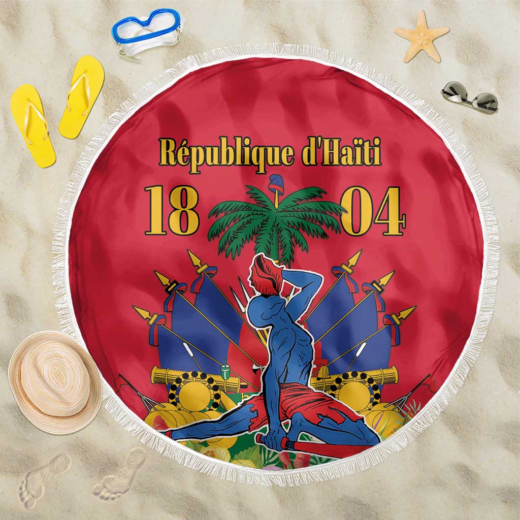 Haiti Independence Day Beach Blanket Le Marron Inconnu Unity Makes Strength - Wonder Print Shop