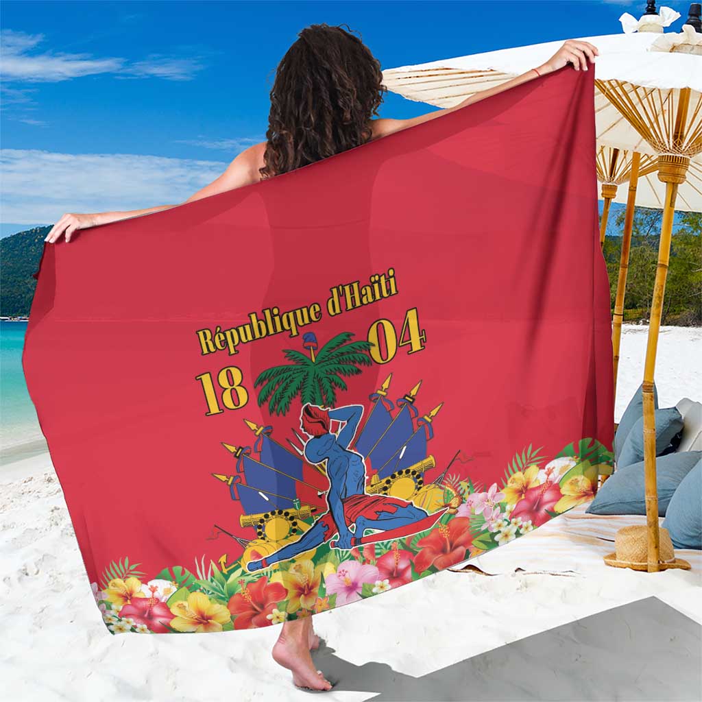 Haiti Independence Day Sarong Le Marron Inconnu Unity Makes Strength