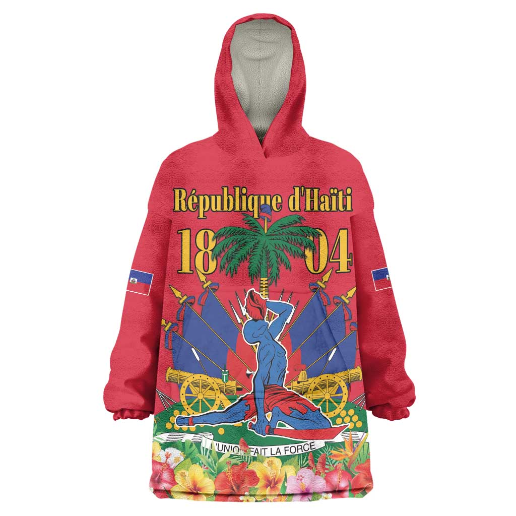 Haiti Independence Day Wearable Blanket Hoodie Le Marron Inconnu Unity Makes Strength - Wonder Print Shop