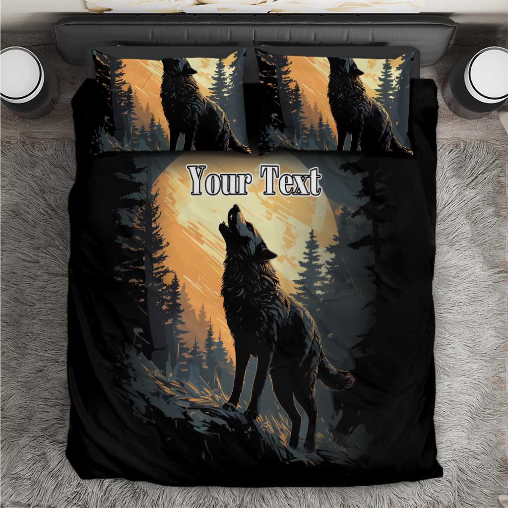 Personalized Estonia Bedding Set Wolf Howling At The Moon - Wonder Print Shop