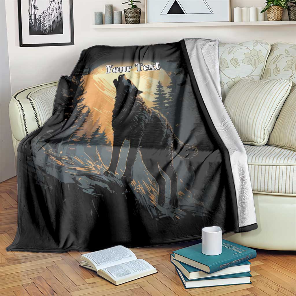 Personalized Estonia Blanket Wolf Howling At The Moon